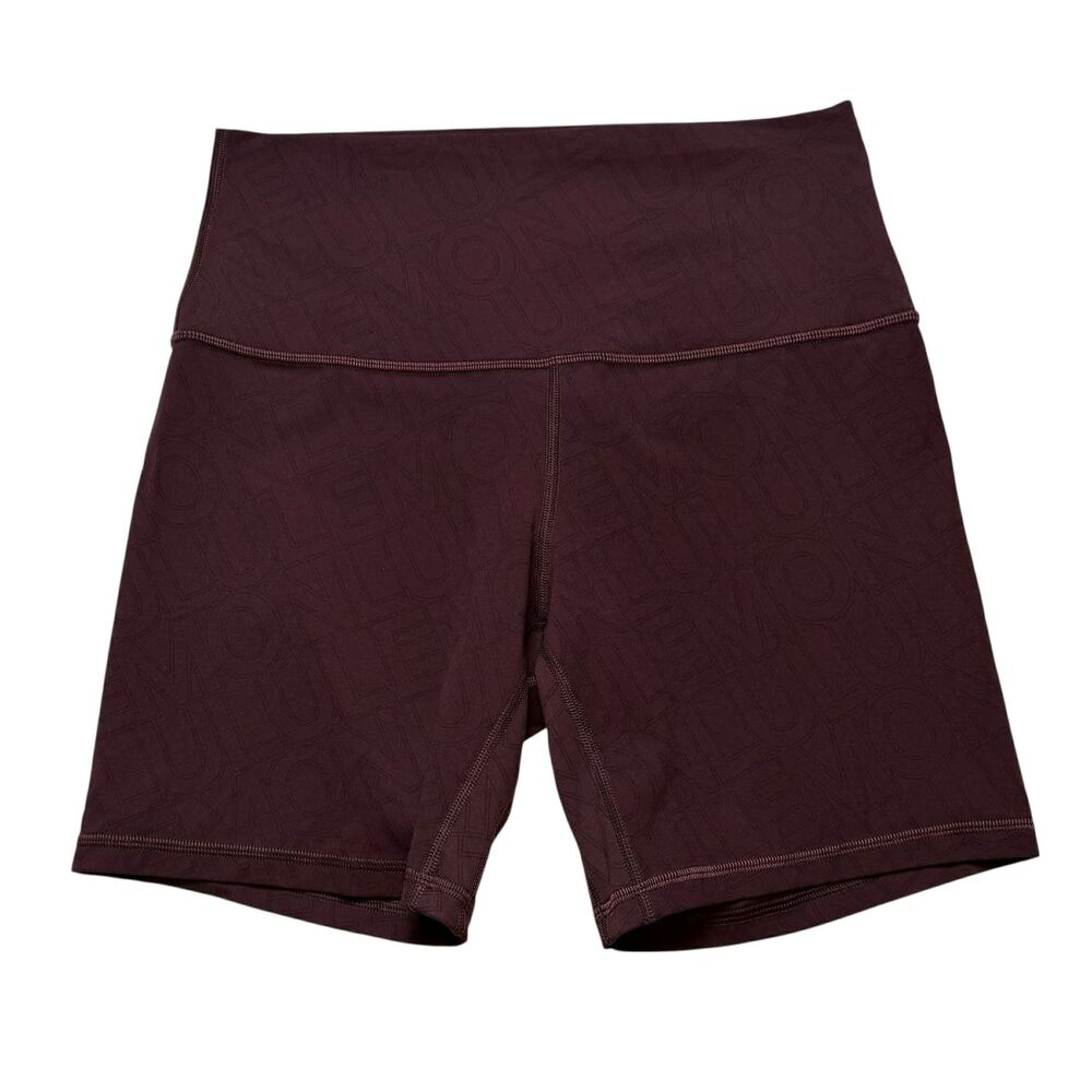 Lululemon Align High-Rise Short 6" Linear Wordmark Goodnight Plum Multi - Picture 2 of 10